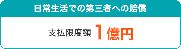 日常生活での第三者への賠償 支払限度額1億円